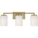 Leavenworth 3 Light 24 inch Brushed Gold Vanity Light Wall Light